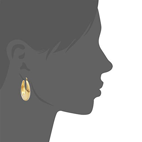 Chunky Large Thick Rounded Tube Hoop Earrings - color: Gold