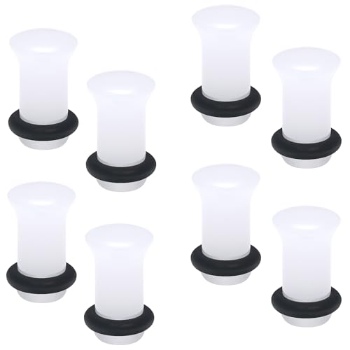 14G-12mm Solid Acrylic Clear Opalite/Black Gauges for Ears Plugs with O-Rings Single Flare Gauges Stretching Kit Ear Expander Piercing Jewelry for Women Men - color: Opalite, size: 4G