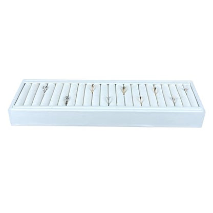 White Velvet Jewelry Trays for Display - Bracelet Tray With 21 Sections - Elegant Tray With Inserts for Organized and Secure Storage