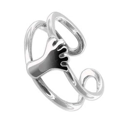 Gem Avenue 925 Sterling Silver Toe Rings Collections – Beach, Celtic, Heart, Dolphin, Flower & More Designs for Women – Elegant Adjustable Summer Jewelry - style: Style 8