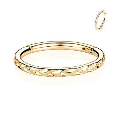 FUNLMO 16G 18G Nose Ring Hoop Septum Ring Helix Tragus Conch Rook Daith Lip Piercing Jewelry Cartilage Earring 316L Surgical Steel - color: Gold