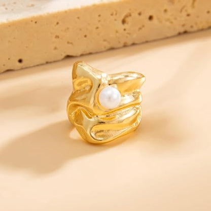 Chunky Gold Ear Cuff for Women Non-Piercing Cartilage Clip-On Earrings Trendy Jewelry Gift - color: A8:Chunky Ear Cuff