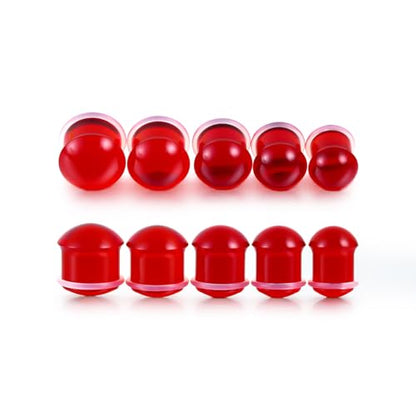 Precise Dimensions Set Color Acrylic O-Ring Ear Plugs Tunnels Gauges Stretcher Piercings Kit - color: Red, size: 10-14mm