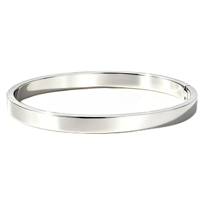 Waterproof Gold Bangle Bracelet sets for Women, 18K Gold PVD Plated Stainless Steel Stackable Bracelets Non Tarnish Oval Design, Minimalist Trendy Premium Jewelry - color: Silver