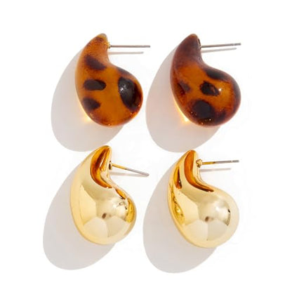 Chunky Hoop Earrings for Women Thick Open Resin Hoops Earrings Fashion Jewelry for Women - style: Style-C