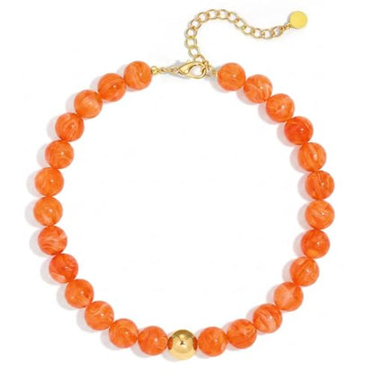 Chunky Beaded Necklace for Women, Colorful Trendy Statement Summer Jewelry Gift - color: necklace-10