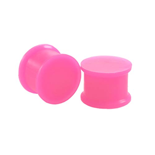 24-Piece Silicone Ear Gauge Plugs, Double Flare, 00G-1 Inch | Solid silicone plugs with smooth saddle edges and a double-flare design, colorful body piercing jewelry for women and men - size: 6mm