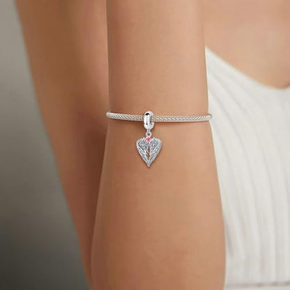 12 Birthstone Guardian Angel Wing Dangle Charm for Pandora Bracelet Women Present - style: Angel wing-Oct Birthstone