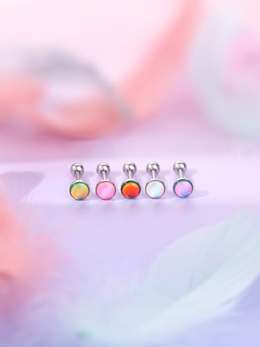 Aumeo 5PCS 14G Tongue Rings - Surgical Steel Tongue Piercing Barbell Jewelry for Men and Women - size: Bar Length: 12mm