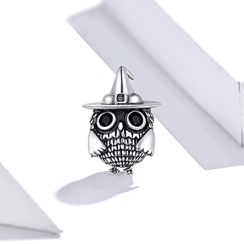 Hummingbird Charms For Bracelets 925 Sterling Silver Animal Dangle & Beads Butterfly Cat Beads Charms For Women Jewelry Gift - color: Silver owl