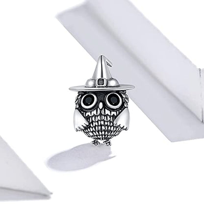 Hummingbird Charms For Bracelets 925 Sterling Silver Animal Dangle & Beads Butterfly Cat Beads Charms For Women Jewelry Gift - color: Silver owl