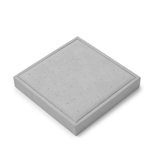 Microfiber Jewelry Stud Earring Tray Display Tray | Earring Display Organizer Tray Gray - size: 5.52" x 5.51" x 0.78"