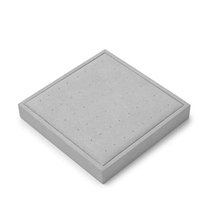 Microfiber Jewelry Stud Earring Tray Display Tray | Earring Display Organizer Tray Gray - size: 5.52" x 5.51" x 0.78"