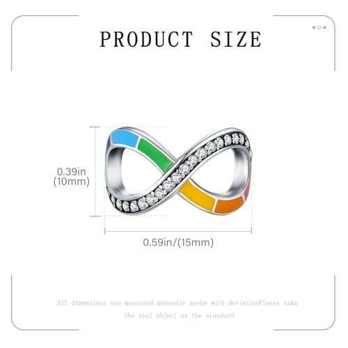 KEQ Rainbow Dangle Charm for Bracelet Necklace In A World Full Of Darkness Be A Rainbow Pride Month - color: Rainbow Infinity