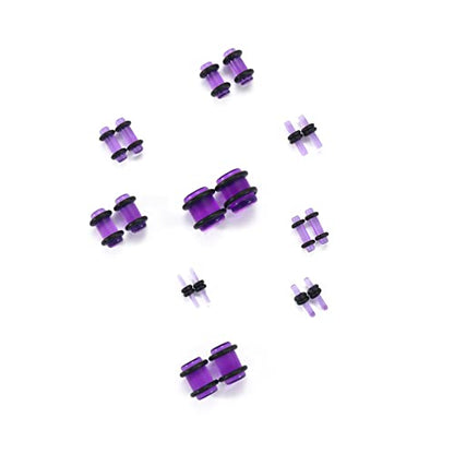 Ear Stretching Kit 54 Pieces 14Gauges-00Gauges Earrings Piercing Kit - color: grape purple