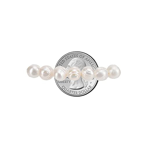 Savlano 8-9MM Cultured Freshwater Baroque Pearl Stretch Bracelet 7 Inches. Available In a Range of Beautiful Colors, For Women Comes with Gift Box - color: White