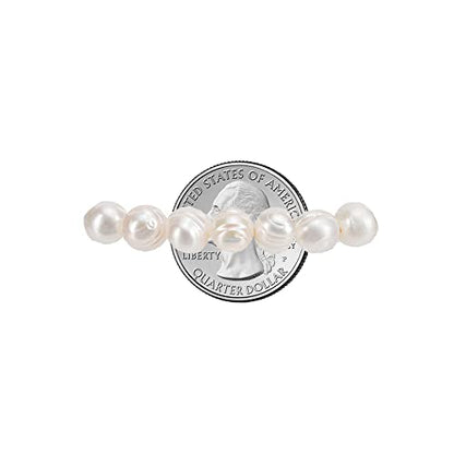 Savlano 8-9MM Cultured Freshwater Baroque Pearl Stretch Bracelet 7 Inches. Available In a Range of Beautiful Colors, For Women Comes with Gift Box - color: White