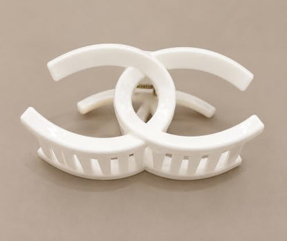 Designer Logo Hair Claw Clips,disponible color, Pink, White,Black,Brown,Beige Large Size
