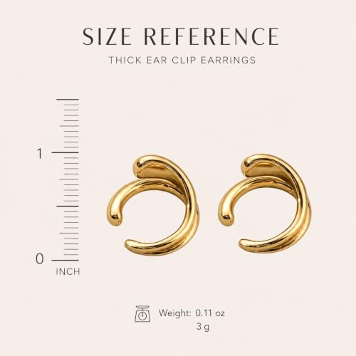Flower Ear Cuff Set for Women Non Piercing Cartilage Earrings Clip On Wrap Cuffs Stackable Jewelry Gifts - color: B1:gold chunky ear cuff