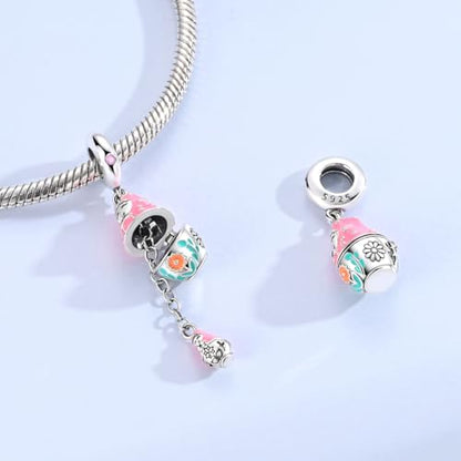 Hapour 925 Sterling Silver Charms for Bracelet Necklace Dangle Pendant Bead | Whale Shark Charm, Glow in the Dark, Matryoshka Russian Doll Baking European Jewelry Charm, 14k Gold Plated - style: Pink Russian Matryoshka Doll