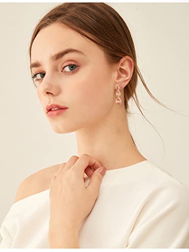 Women's Cubic Zirconia Bridal Earrings - Elegant Long Wedding Party Prom Earring for Bride Bridesmaids Crystal CZ Rhinestone Chandelier Statement Dangle Drop Earrings for Women - color: Champagne