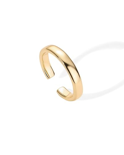 PAVOI 18K Gold Plated Toe Rings for Women | Trendy Criss-Cross and Classic Band Toe Ring - style: 3 Millimeters