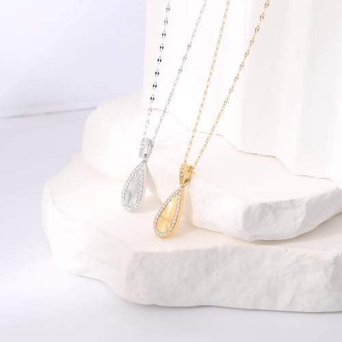 16 Inch Women's Pendant Necklace Chains - 5 Different Pendant Designs, Dainty Adjustable Chains(Gold/Silver) - color: silver1