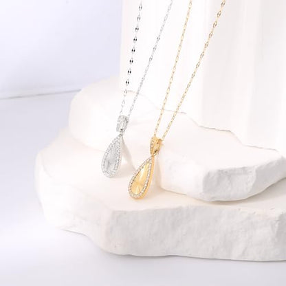 16 Inch Women's Pendant Necklace Chains - 5 Different Pendant Designs, Dainty Adjustable Chains(Gold/Silver) - color: silver1
