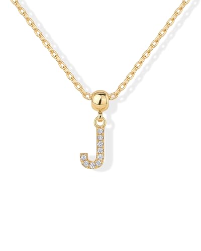 PAVOI 14K Gold Plated Dainty Initial Letter Necklace with Charms for Women | Adjustable Chain Gold Charm Initial Necklaces, Small Alphabet Letters Removable Pendants Cute Jewelry Gifts - style: - J