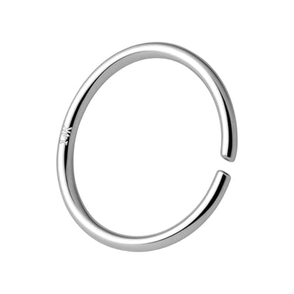 14K Gold Nose Ring Hoop for Women and Men, 6mm/7mm/8mm Tiny Gold Nose Ring Stud Piercing Jewelry, 20G 22G - color: 14k White Gold, size: 22 gauge(0.6mm)-8mm