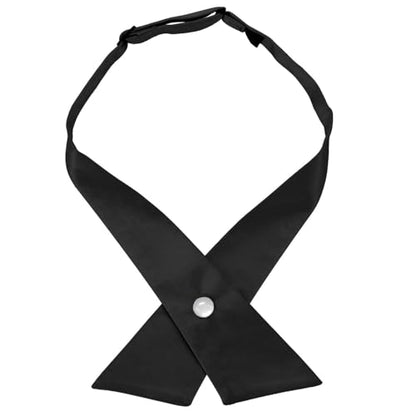 tiemart Crossover Tie - color: Black - Pearl Snap