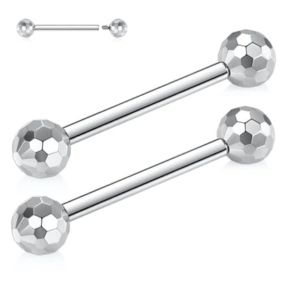 PEAKLINK Internally Threaded Nipple Rings Titanium Nipple Bars Piercing Jewelry 1 Pair Tongue Rings Eyebrow Jewelry Bridge Piercings - color: Silver Cuts Nipple Curved Barbell