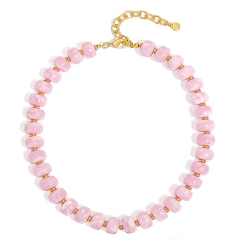 LILIE&WHITE Resin Chunky Beaded Necklace for Women Minimalistic Modern Statement Necklace Jewelry Accessories - color: XL23228N