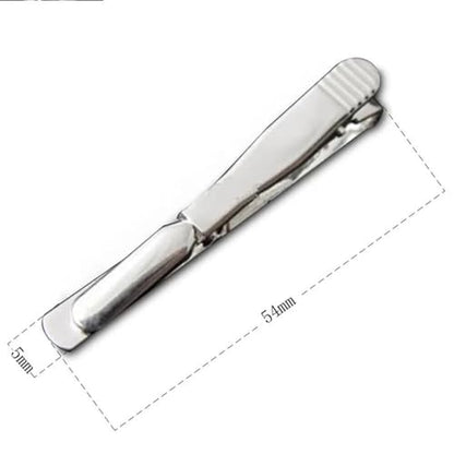 5 Pack Tie Clip for Men Tie Bar Clip Set Formal Business Men's Necktie Clips Shirts Men Slim Tie Pin Clamp, Gold Silver Black,white，Blue antique - color: White【5-Pack】