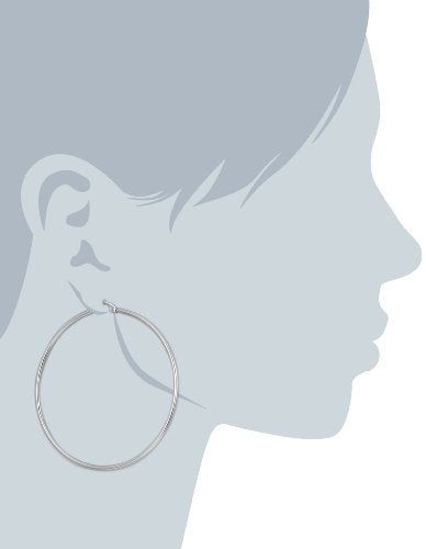 Amazon Essentials Stainless Steel Rounded Tube Hoop Earrings (50mm), (previously Amazon Collection) - color: Stainless Steel, size: 61 mm