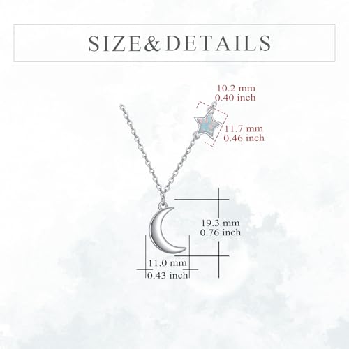 LUHE Star Moon Necklace for Women Sterling Silver Moon Pendant Necklace Star Jewelry Gifts for Women - style: star moon 2