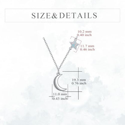 LUHE Star Moon Necklace for Women Sterling Silver Moon Pendant Necklace Star Jewelry Gifts for Women - style: star moon 2