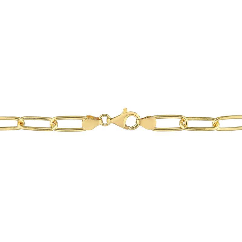 Italian Sterling Silver Paperclip Link Bracelet - Men & Women - 3.5mm, 5mm, 6mm - Available in Sterling Silver, Yellow Gold, Rose Gold - 9 inch, 7.5 inch - color: Yellow, size: 6MM