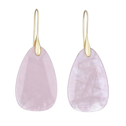 Boho Multiple Style Natural Stone Earrings for Women Unique Healing Gemstone Energy Hypoallergenic Lightweight Dangle Drop Earrings Multiple Styles Earrings Jewelry for Birthday Party Gift - style: Rose Quartz-Gold Hook
