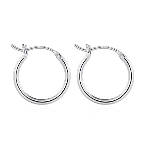 M MOOHAM Hoop Earrings for Women, Hypoallergenic 14K Gold Plated Earrings | Gold Plated Hoop Earrings Set for Sensitive Ears, Earring Stack for Women Trendy, Jewelry Gifts Lightweight 13-60mm - color: 2pcs-15mm-silver-plated