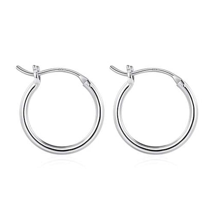 M MOOHAM Hoop Earrings for Women, Hypoallergenic 14K Gold Plated Earrings | Gold Plated Hoop Earrings Set for Sensitive Ears, Earring Stack for Women Trendy, Jewelry Gifts Lightweight 13-60mm - color: 2pcs-15mm-silver-plated