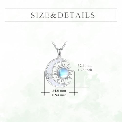 LUHE Star Moon Necklace for Women Sterling Silver Moon Pendant Necklace Star Jewelry Gifts for Women - style: star moon 1