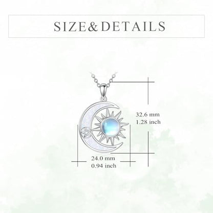 LUHE Star Moon Necklace for Women Sterling Silver Moon Pendant Necklace Star Jewelry Gifts for Women - style: star moon 1