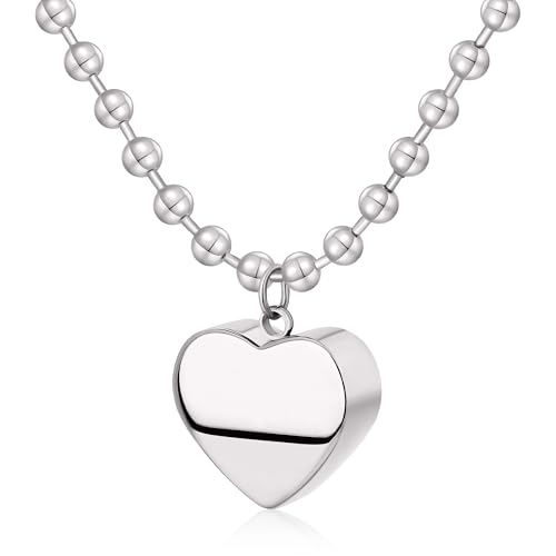 Chunky Gold Necklace for Women, 18K Waterproof Heart Necklace Statement Necklace Gold Charm Necklace Chunky Jewelry Paperclip Chain Choker Gift for Women - style: Silver 3D Heart