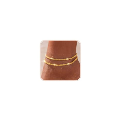 Dainty Layered Ankle Bracelets for Women Waterproof, 14K Gold/Silver Plated Anklets Beaded Satellite Chain Ankle Bracelet Set Trendy Beach Summer Fashion Jewelry Gift - style: Style 2