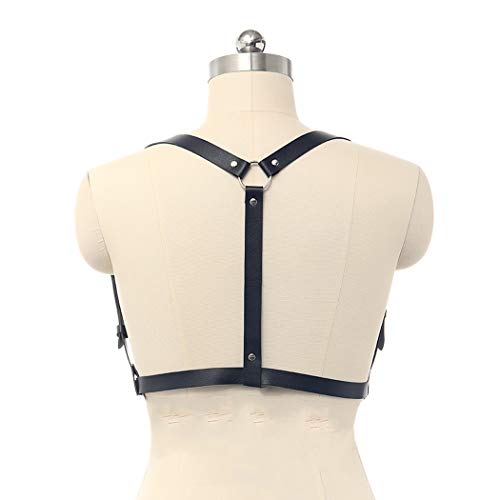 BODIY Plus Size Harness Punk Leather Black Harness Belts Women Fashion Body Harness for Women - color: Black