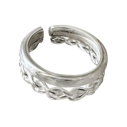 Real 925 Sterling Silver Rings Open Rings for Women Thumb Rings Vintage Rings Adjustable Rings Stackable Ring Band Statement Rings Rings for Men Promise Rings Party Rings Anniversary Rings Finger Ring - color: S925Ring06-12