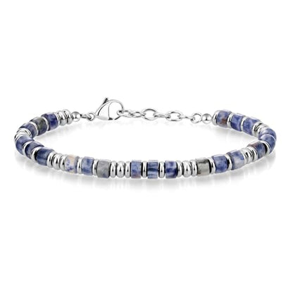 SIUMAL Mens Bracelet, Boho Stainless Steel Bracelets for Men, Beaded Bracelets, Jewelry Gifts for Husband, Father, Friends - color: Blue
