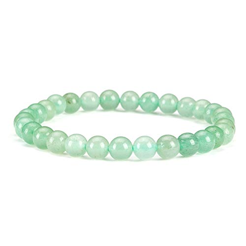 Cherry Tree Collection - Small, Medium, Large Sizes - Gemstone Beaded Bracelets For Women and Men - 6mm Round Beads - color: Green Aventurine, size: Large