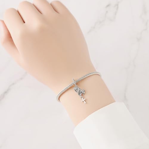 CYCUFF 925 Sterling Silver Charms Suitable for Charm Necklaces, Bracelet Pendants Beads Jewellery Gift for Women - color: Praying Hands Charm